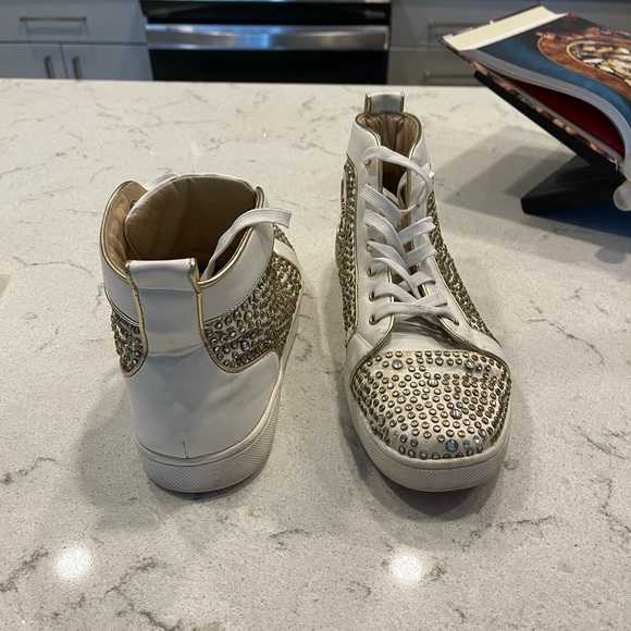 Christian Louboutin Rare Swarovski Crystals White Sneaker EUR 45 - Picture 6 of 8